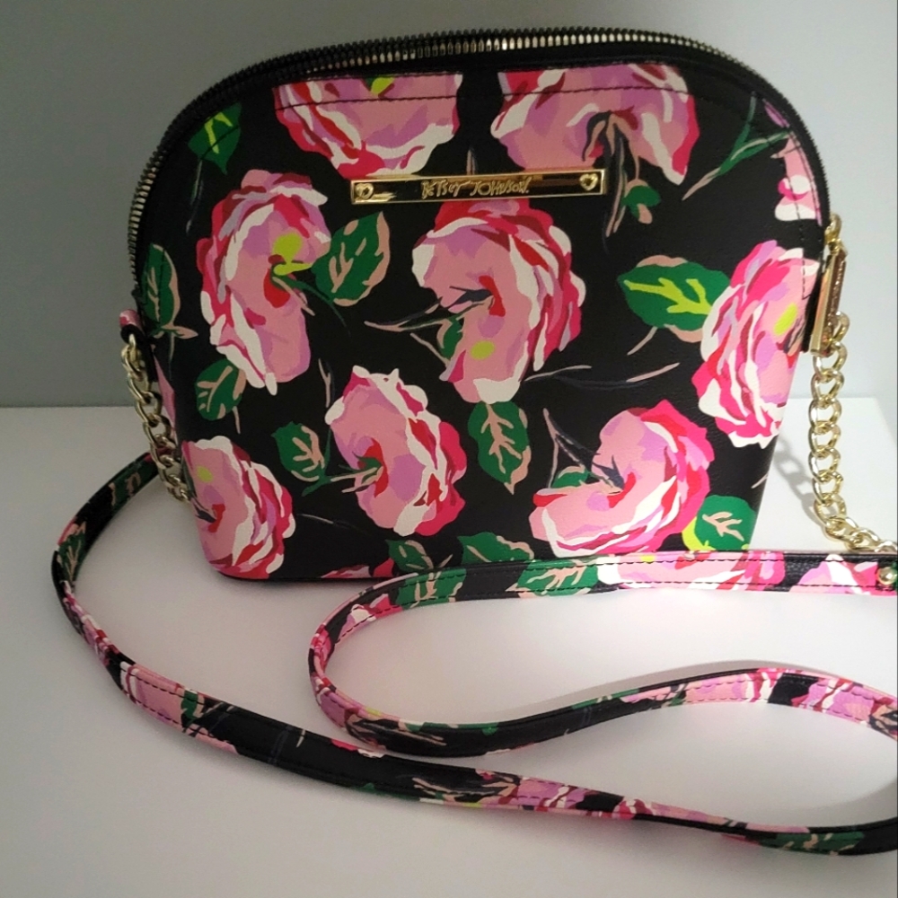 Betsey Johnson, beautiful floral print crossbody.